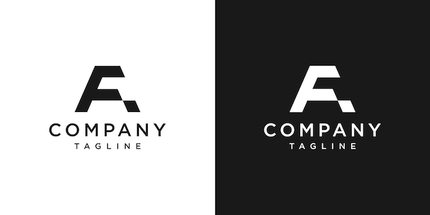 Plantilla de icono de diseño de logotipo de monograma de letra creativa AF fondo blanco y negro