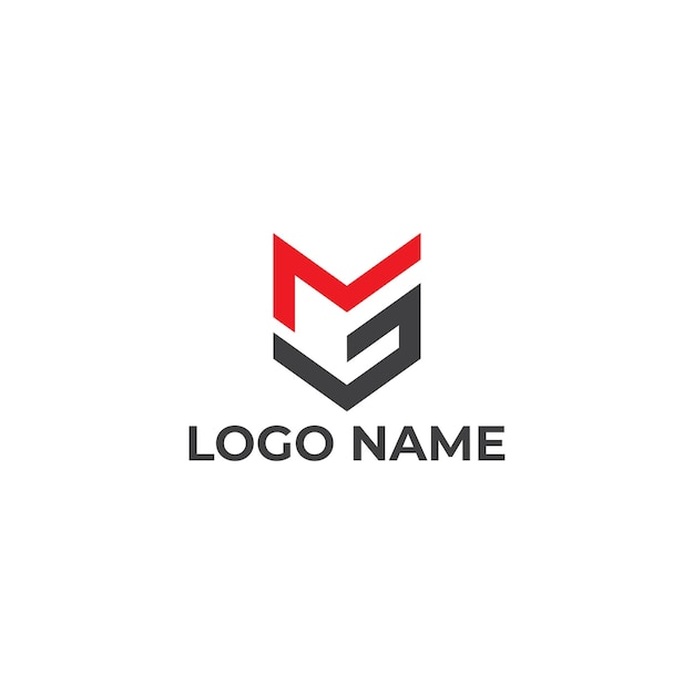 Plantilla de icono de diseño de logotipo de monograma de letra creativa MG