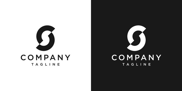 Plantilla de icono de diseño de logotipo de monograma de letra creativa S fondo blanco y negro