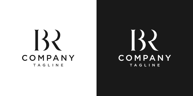 Plantilla de icono de diseño de logotipo de monograma RB inicial creativa Fondo blanco y negro