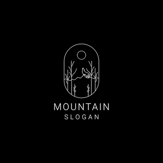 Plantilla de icono de diseño de logotipo de montaña
