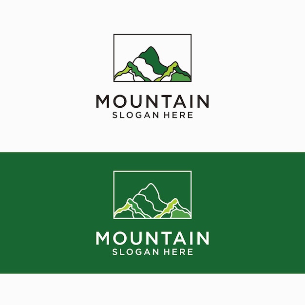 Plantilla de icono de diseño de logotipo de montaña