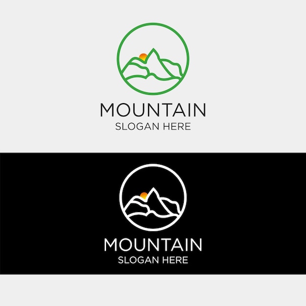 Plantilla de icono de diseño de logotipo de montaña