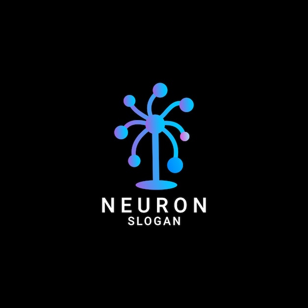 Plantilla de icono de diseño de logotipo de neurona