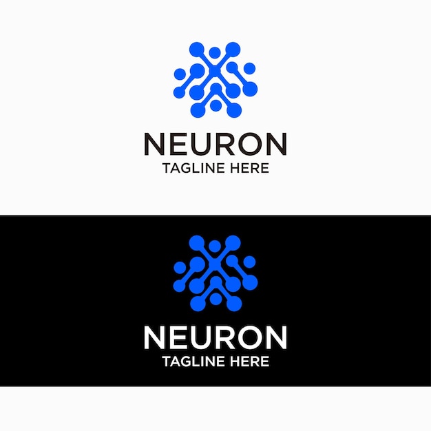 Plantilla de icono de diseño de logotipo de neurona
