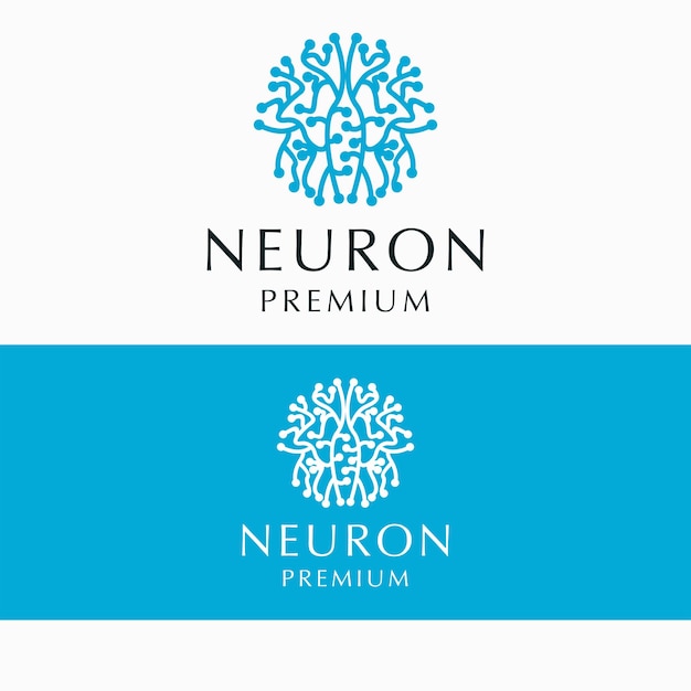 Plantilla de icono de diseño de logotipo de neurona