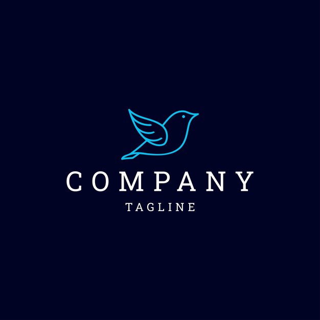 Plantilla de icono de diseño de logotipo de pájaro