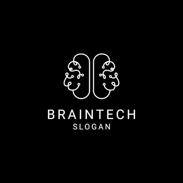 Plantilla de icono de diseño de logotipo de tecnología cerebral