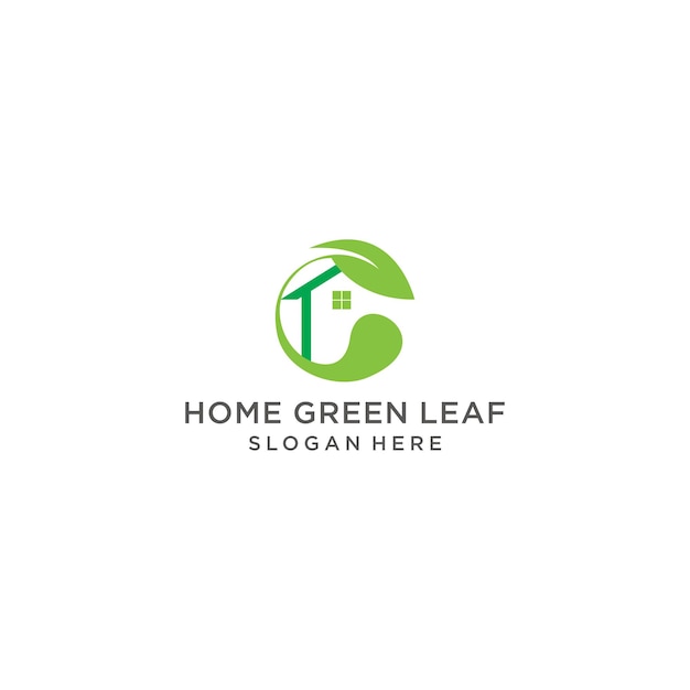 Plantilla de icono de diseño de logotipo verde hogar