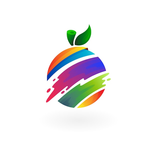 Plantilla de icono de fruta, vector de diseño colorido