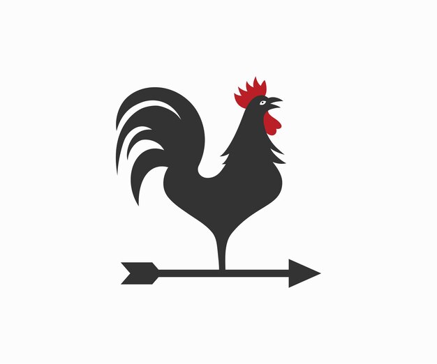 Plantilla de icono de gallo con flecha