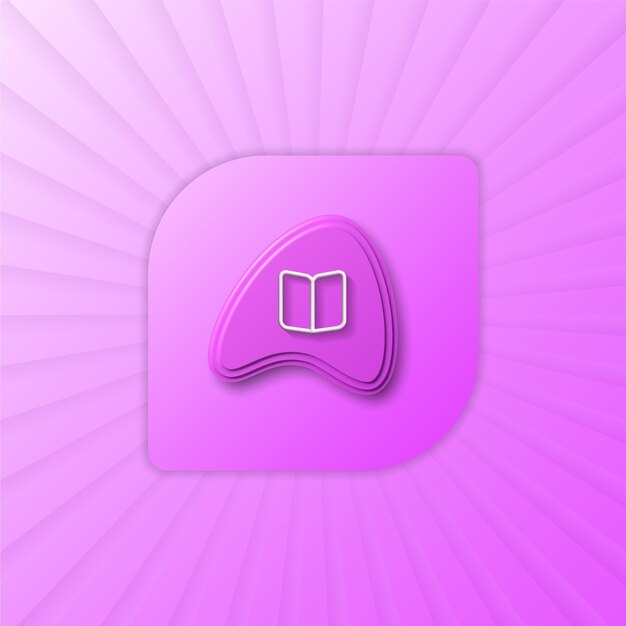 Plantilla de icono de libro moderno 3d o diseño de icono ui ux
