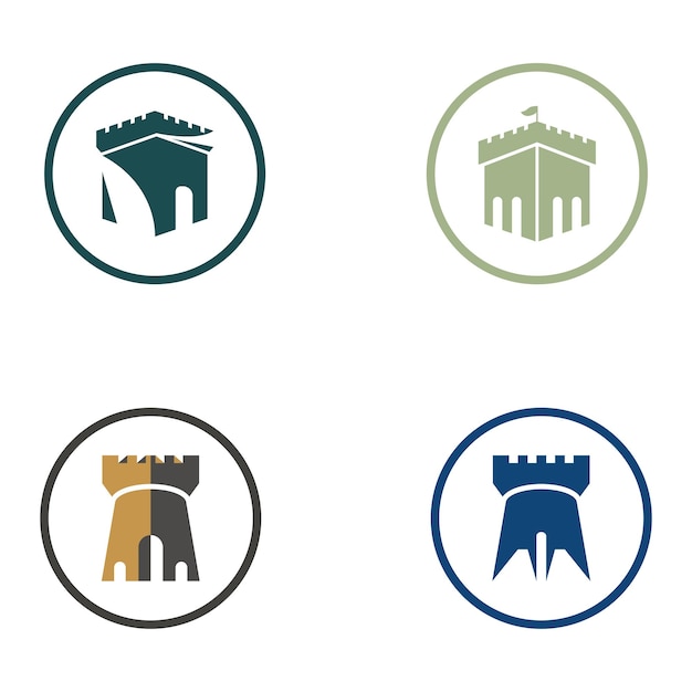 Plantilla de icono de logotipo de castillo vectorial