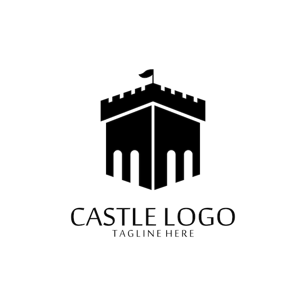 Plantilla de icono de logotipo de castillo vectorial