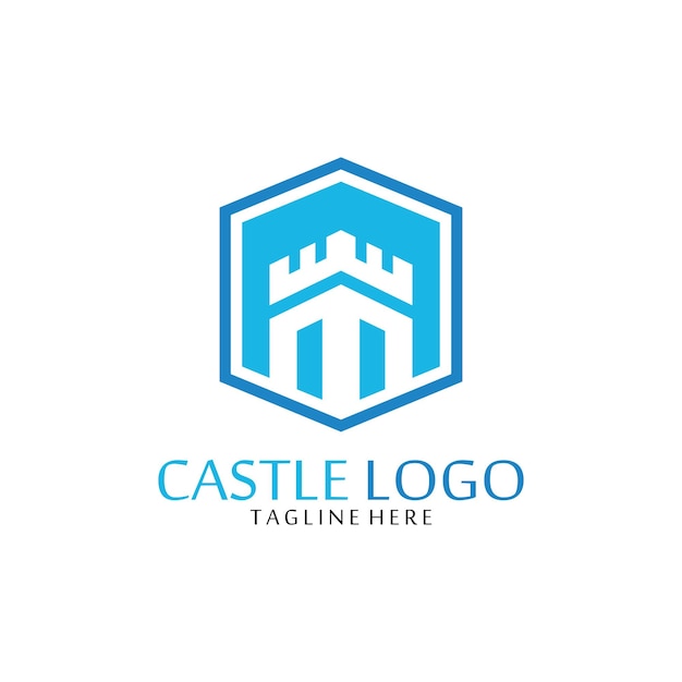 Plantilla de icono de logotipo de castillo vectorial