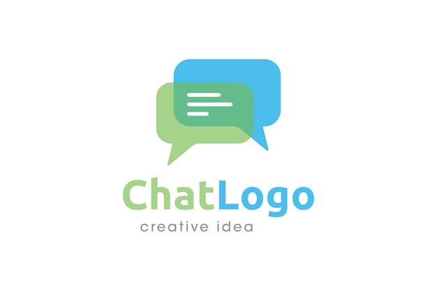 Plantilla de icono y logotipo de chat creativo