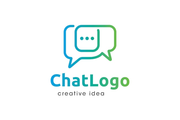 Plantilla de icono y logotipo de chat creativo