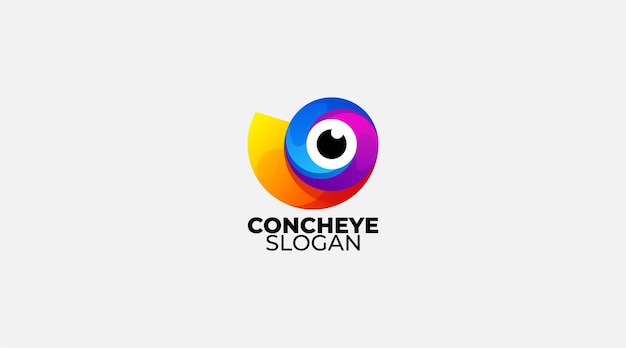 Plantilla de icono de logotipo de diseño de vector de concheye degradado