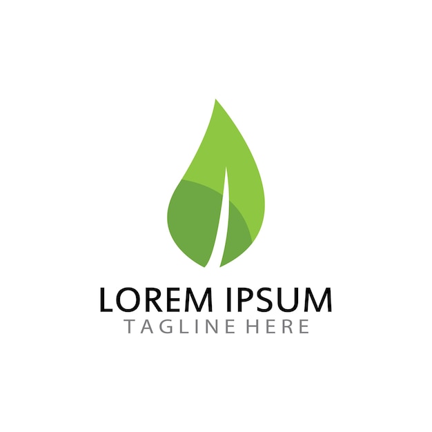Plantilla de icono de logotipo de hoja verde natural
