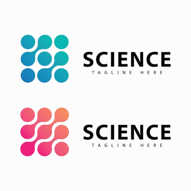 Plantilla de icono del logotipo de la molécula para la identidad de la marca científica