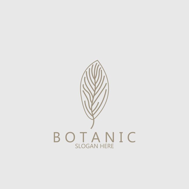 Plantilla de icono de logotipo de vector simple botánico