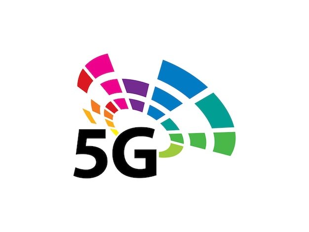 Plantilla de icono o símbolo de logotipo de conexión de red 5G
