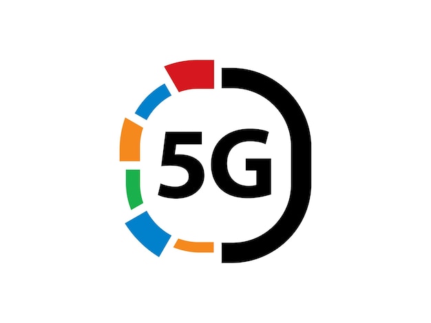 Plantilla de icono o símbolo de logotipo de conexión de red 5G
