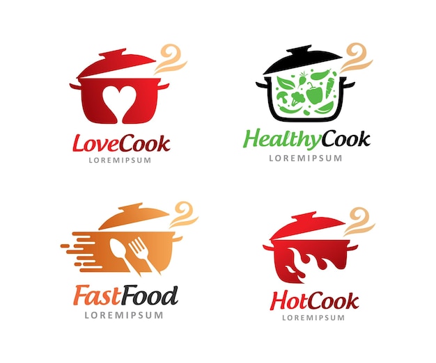 Plantilla de icono o símbolo de logotipo de cook