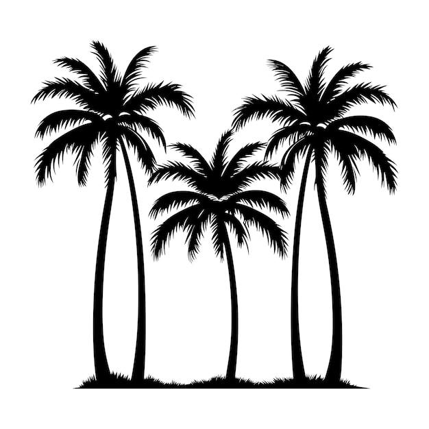 Plantilla de icono de palmera ilustración vectorial silueta de palma Diseño de palmeras para carteles