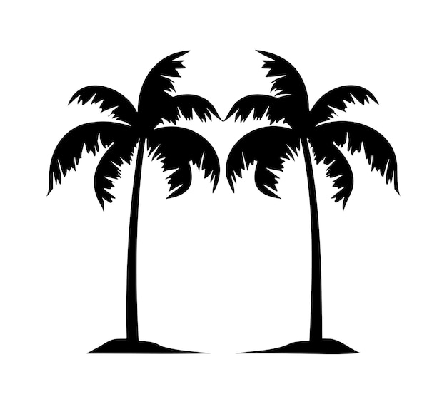 Vector plantilla de icono de palmera ilustración vectorial silueta de palma diseño de palmeras para carteles