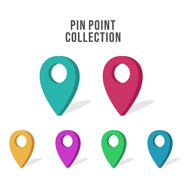 Vector plantilla de icono de punto pin. ilustración de vector de puntero de ubicación.