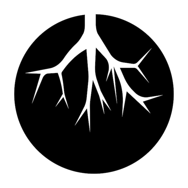 plantilla de icono de raíz de árbol