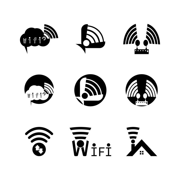Vector plantilla de icono y símbolo de wi-fi