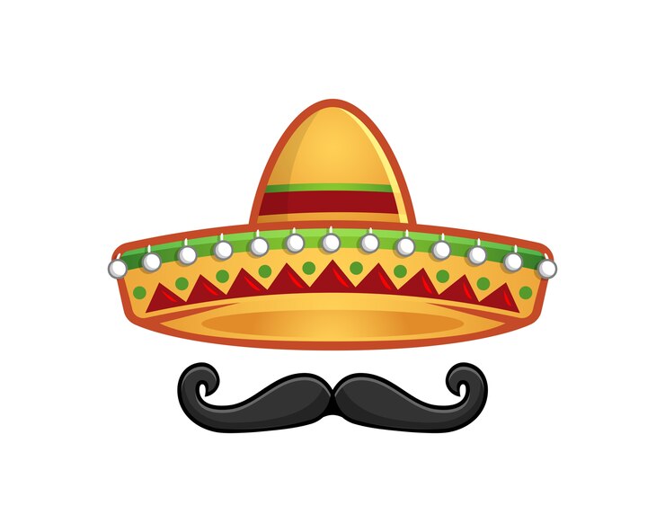 Vector plantilla de icono de sombrero y bigote