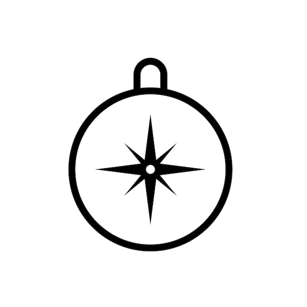 plantilla de icono de vector de brújula
