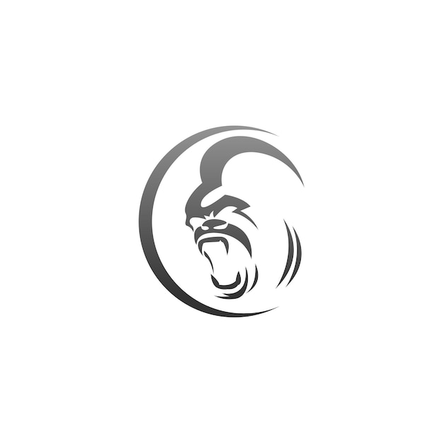 Plantilla de icono de vector de diseño de logotipo de gorila