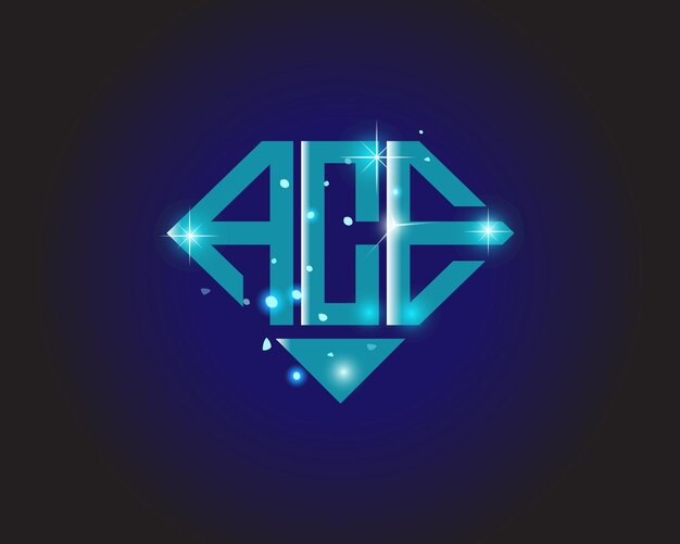 Plantilla de icono de vector de diseño de logotipo moderno inicial de ACE