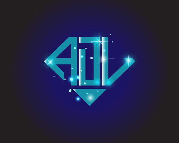 Plantilla de icono de vector de diseño de logotipo moderno inicial adl