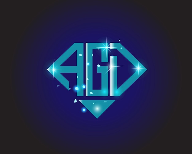 Plantilla de icono de vector de diseño de logotipo moderno inicial AGD