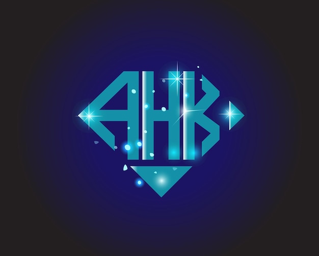 Plantilla de icono de vector de diseño de logotipo moderno inicial ahk