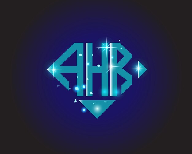 Plantilla de icono de vector de diseño de logotipo moderno inicial AHR