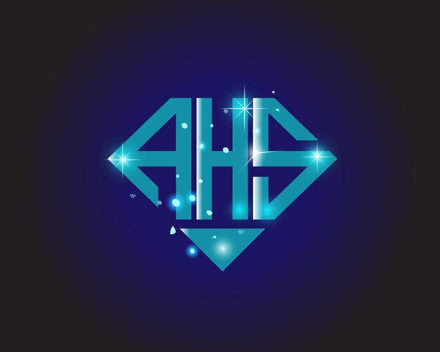 Plantilla de icono de vector de diseño de logotipo moderno inicial de AHS