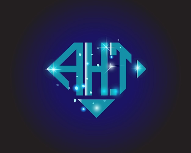 Plantilla de icono de vector de diseño de logotipo moderno inicial AHT