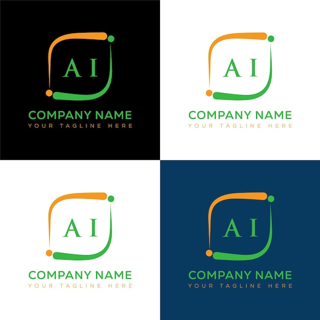 Plantilla de icono de vector de diseño de logotipo moderno inicial AI