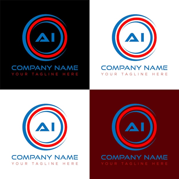 Plantilla de icono de vector de diseño de logotipo moderno inicial AI