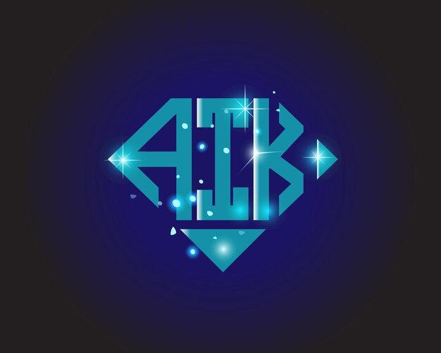 Plantilla de icono de vector de diseño de logotipo moderno inicial AIK