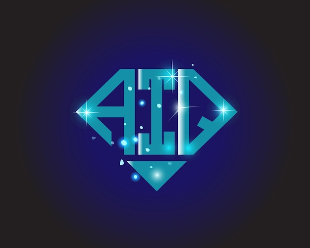 Plantilla de icono de vector de diseño de logotipo moderno inicial AIQ