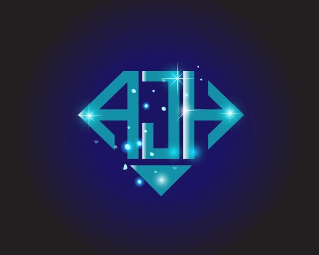 Plantilla de icono de vector de diseño de logotipo moderno inicial AJH