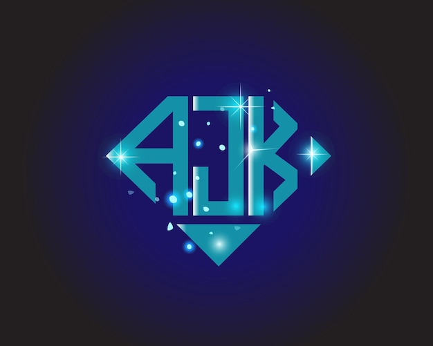 Plantilla de icono de vector de diseño de logotipo moderno inicial AJK