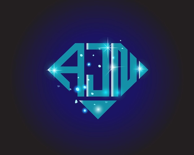 Plantilla de icono de vector de diseño de logotipo moderno inicial AJN